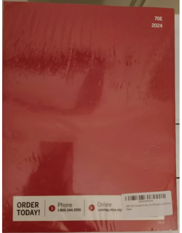 NFPA 70E – Standard for Electrical Safety in the Workplace, 2024 Edition by National Fire Protection Association (NFPA) (ISBN 9781455930487) - Paperback